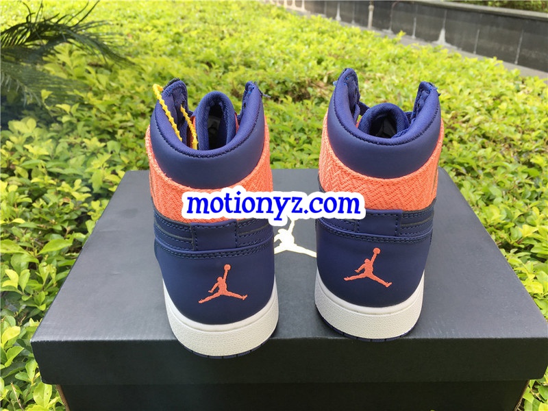 Authentic Air Jordan 1 High Retro GS Orange Blue